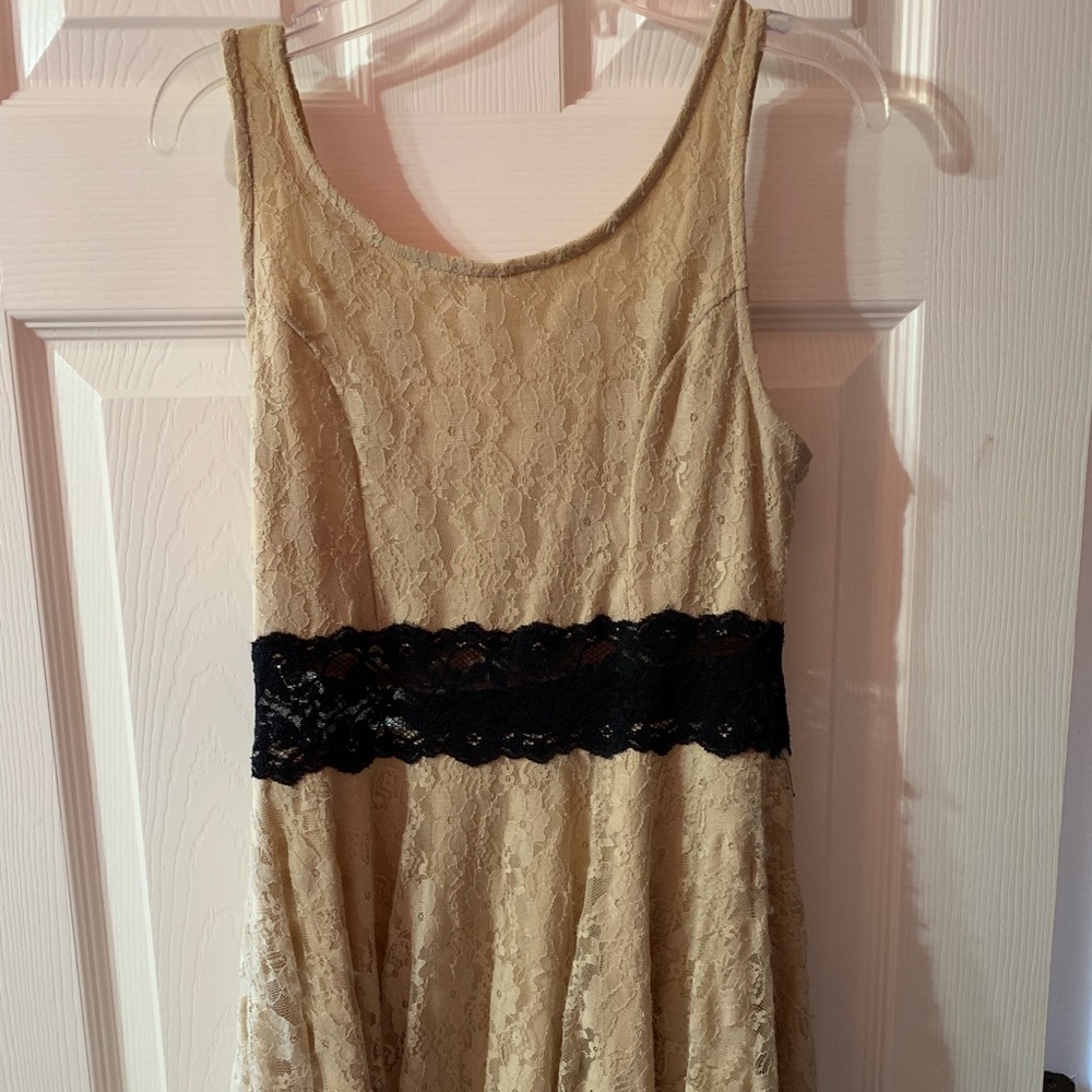 Tan lace dress